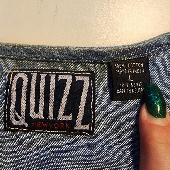 Vintage Quizz New York Vest Women Lg Americana Patriot Stars Stipes 4th July - Picture 3 of 5